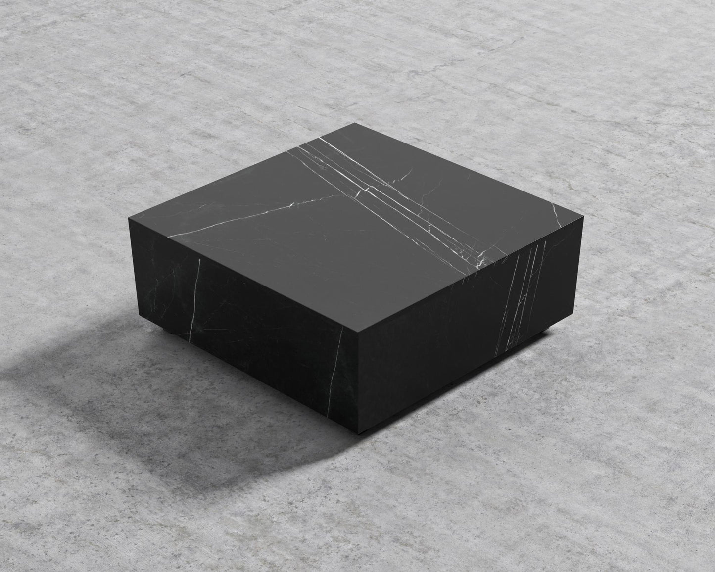 Liza Coffee Table Grande - Marble - 40" x 40" | 102 x 102cm, Matte Black - Liza Coffee Table, Black Marble