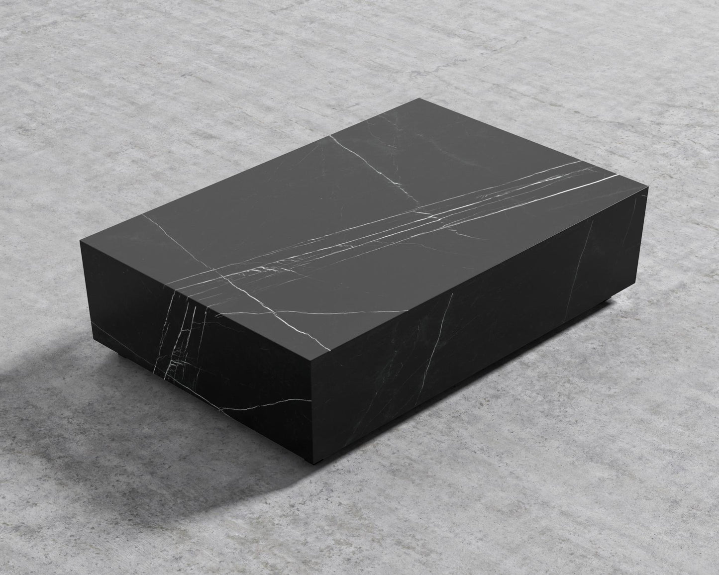 Liza Coffee Table Grande - Marble - 40" x 40" | 102 x 102cm, Matte Black - Liza Coffee Table, Black Marble