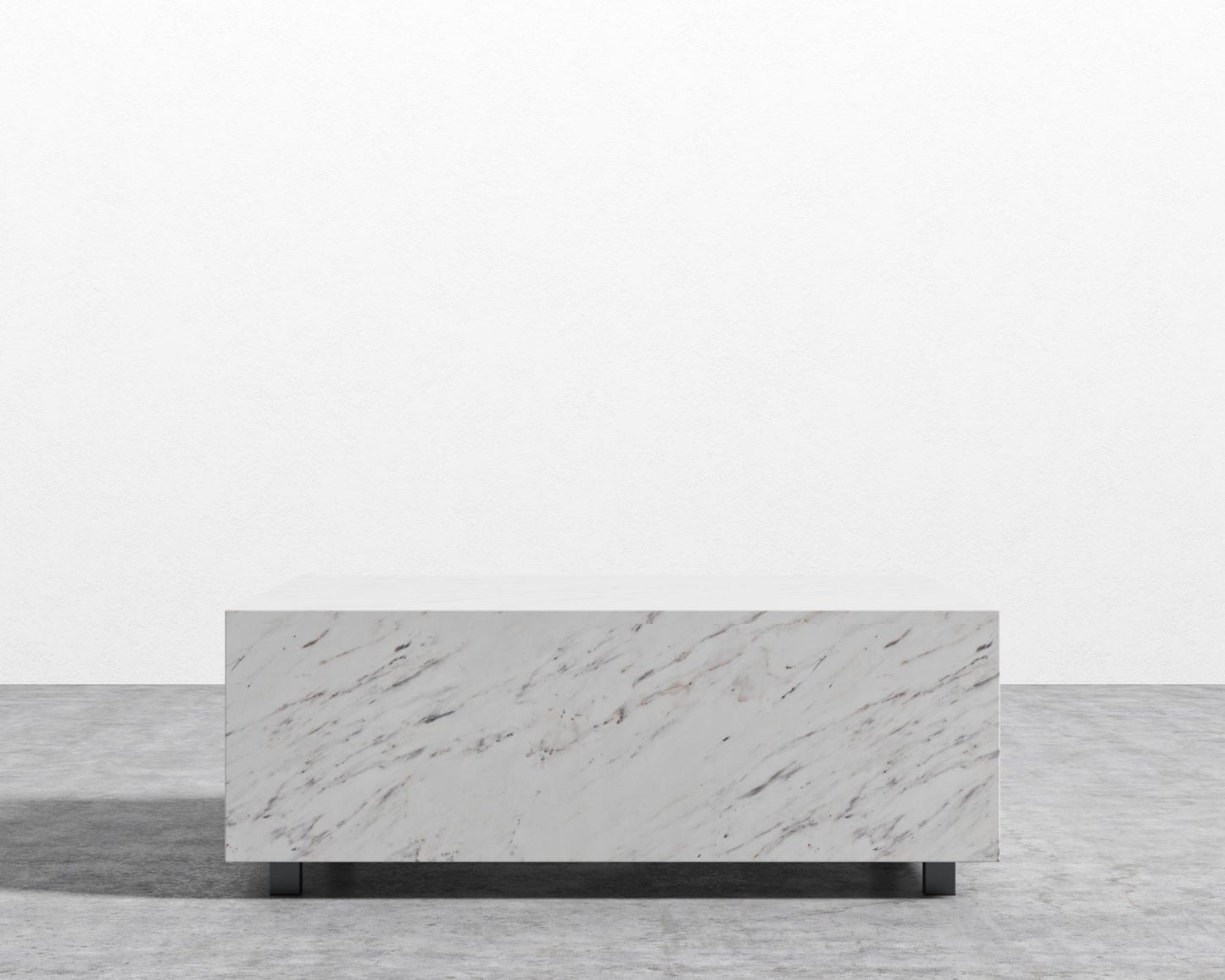 Liza Coffee Table Grande - Marble - 40" x 60" | 102 x 152cm, Matte Black - Liza Coffee Table, White Carrara Marble