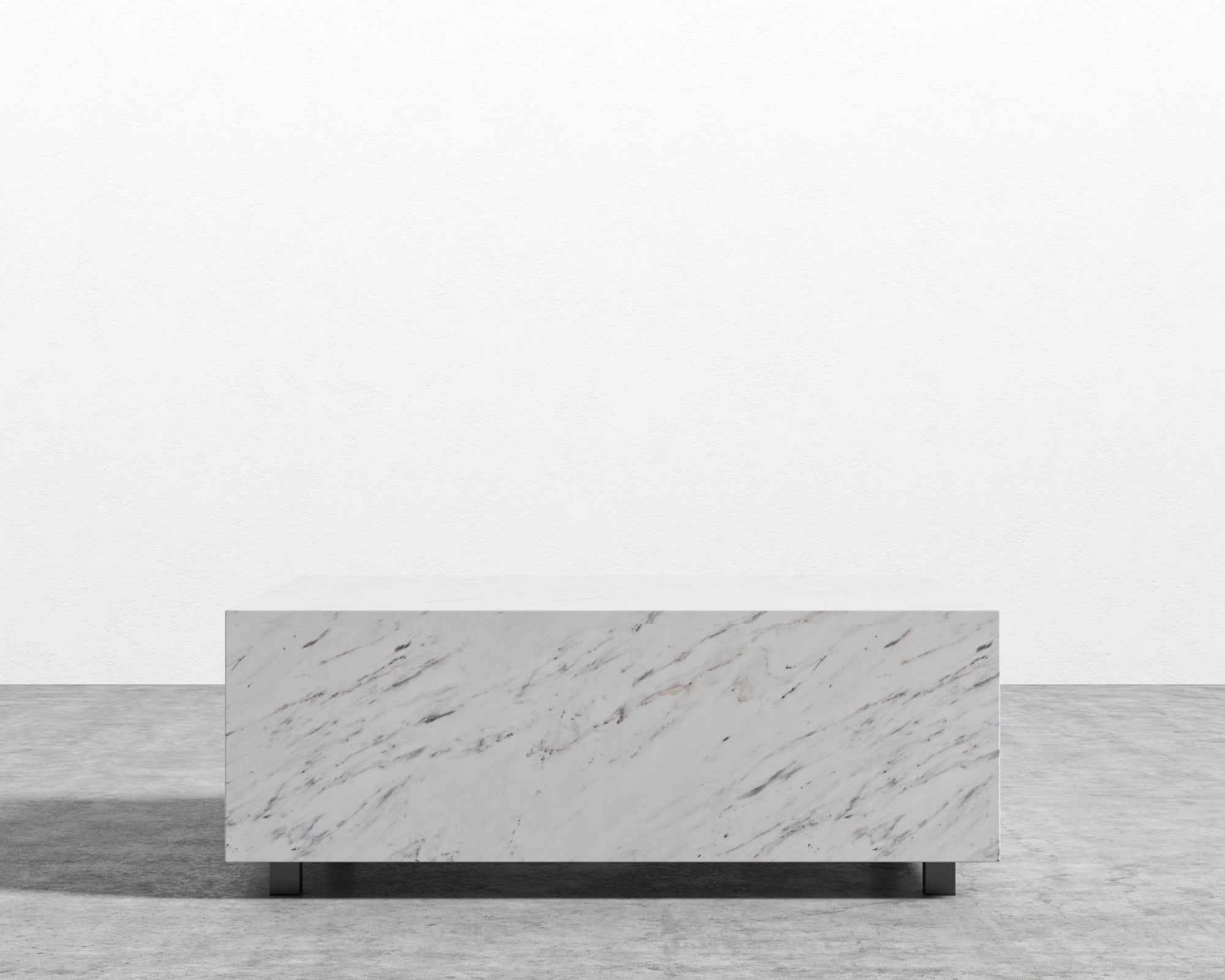 Liza Coffee Table Grande - Marble - 40" x 60" | 102 x 152cm, Matte Black - Liza Coffee Table, White Carrara Marble