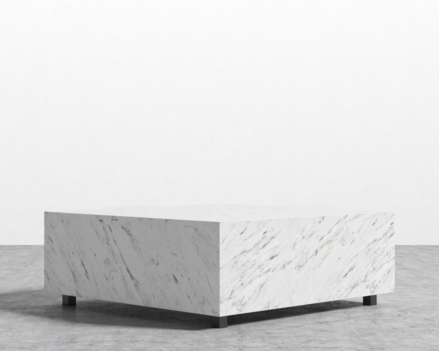 Liza Coffee Table Grande - Marble - 40" x 60" | 102 x 152cm, Matte Black - Liza Coffee Table, White Carrara Marble