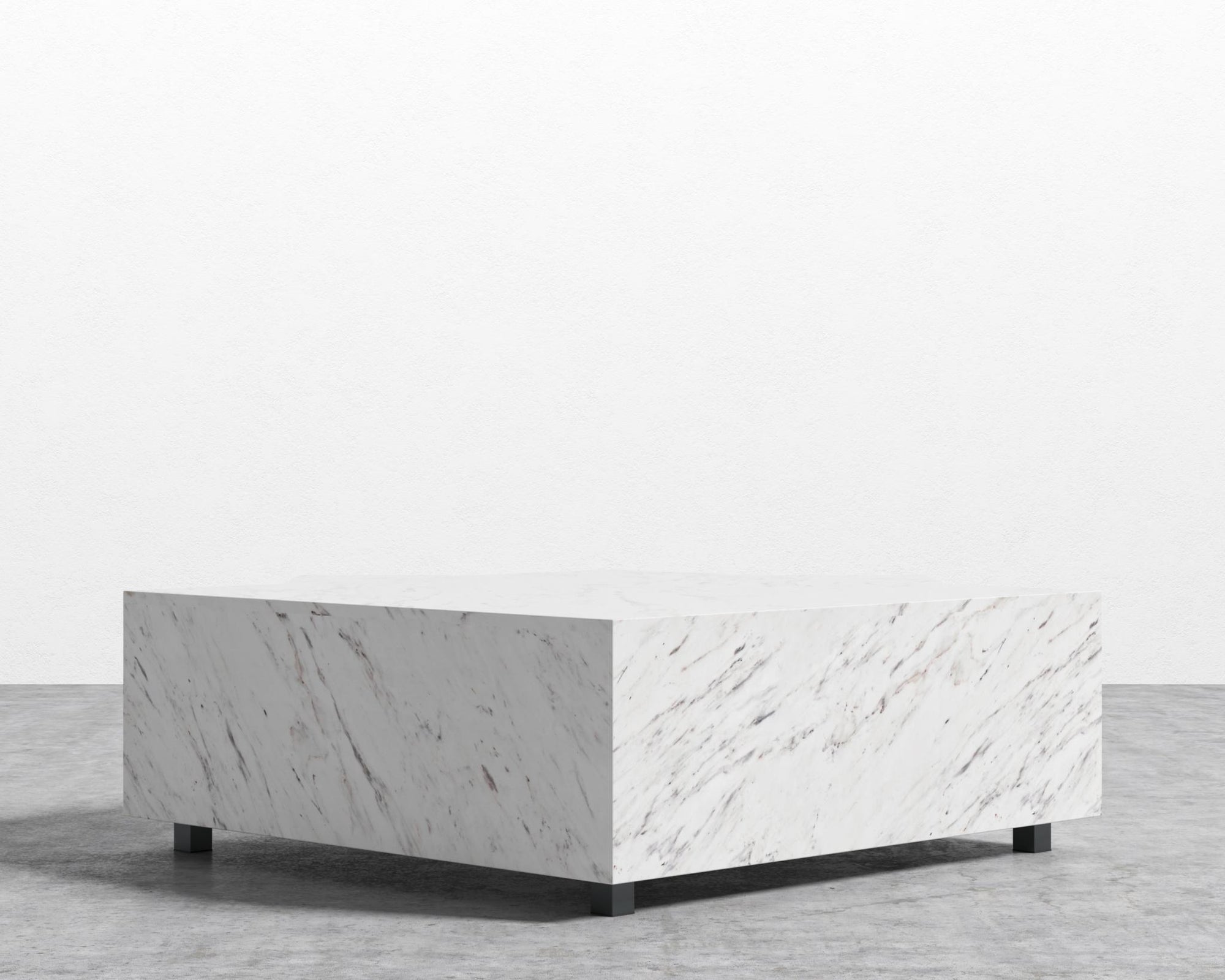 Liza Coffee Table Grande - Marble - 40" x 60" | 102 x 152cm, Matte Black - Liza Coffee Table, White Carrara Marble