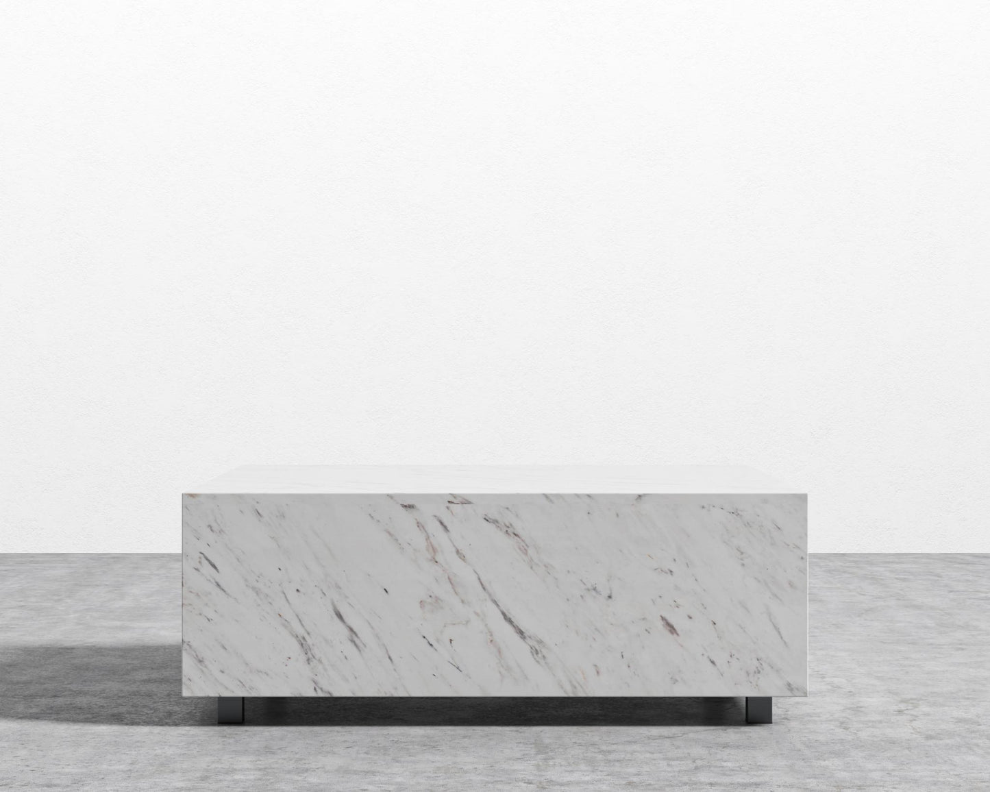 Liza Coffee Table Grande - Marble - 40" x 60" | 102 x 152cm, Matte Black - Liza Coffee Table, White Carrara Marble