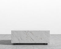 Liza Coffee Table Grande - Marble - 40" x 60" | 102 x 152cm, Matte Black - Liza Coffee Table, White Carrara Marble