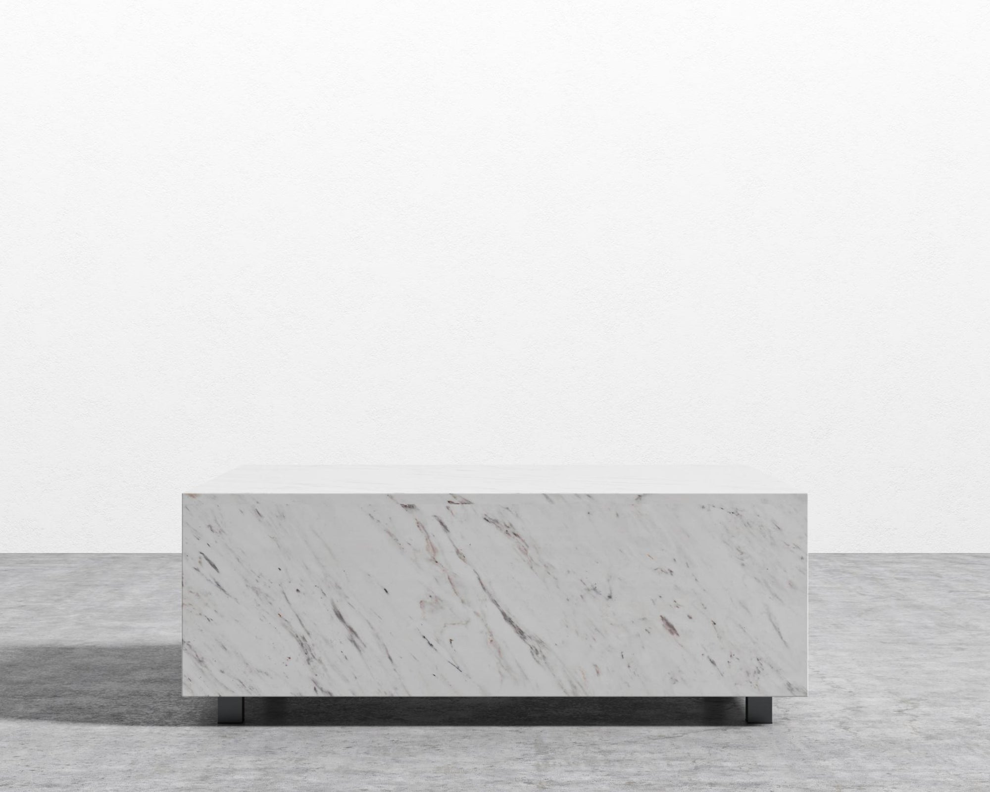 Liza Coffee Table Grande - Marble - 40" x 60" | 102 x 152cm, Matte Black - Liza Coffee Table, White Carrara Marble