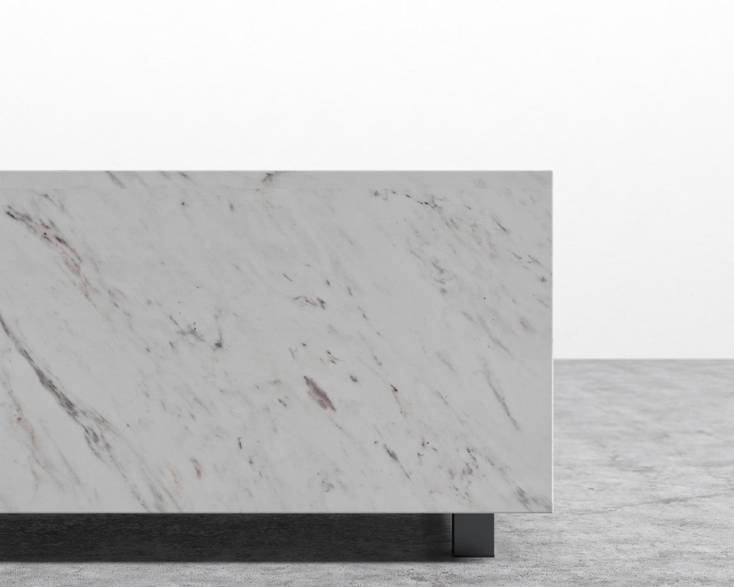 Liza Coffee Table Grande - Marble - 40" x 60" | 102 x 152cm, Matte Black - Liza Coffee Table, White Carrara Marble