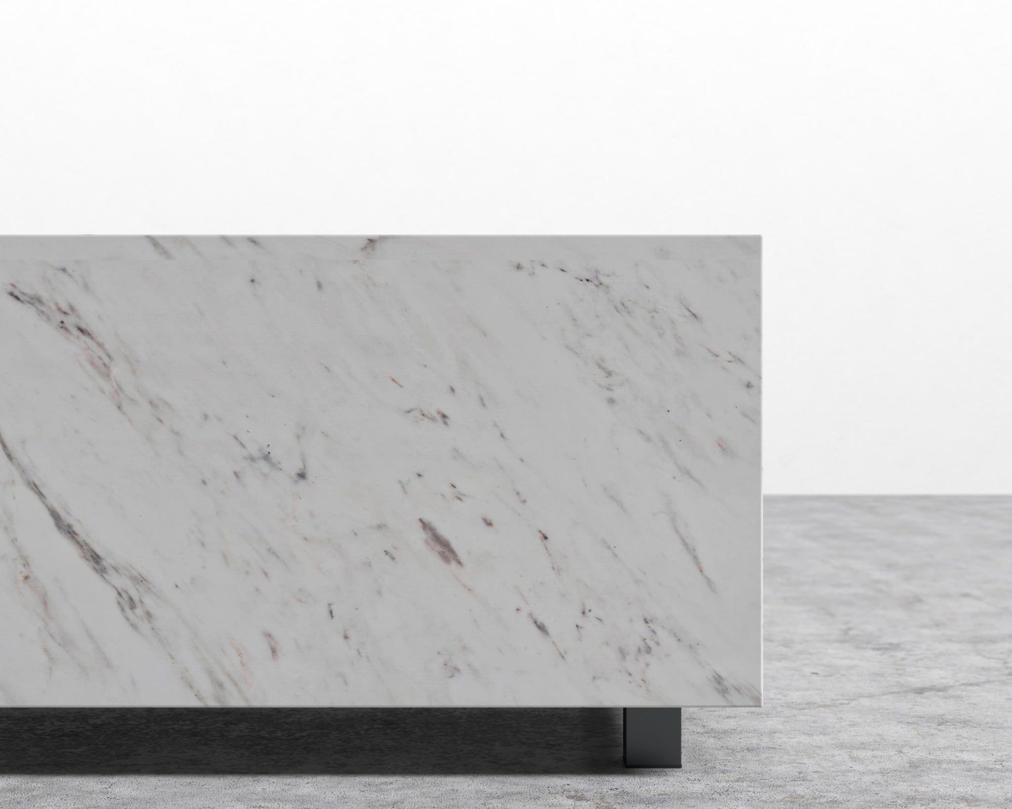 Liza Coffee Table Grande - Marble - 40" x 60" | 102 x 152cm, Matte Black - Liza Coffee Table, White Carrara Marble