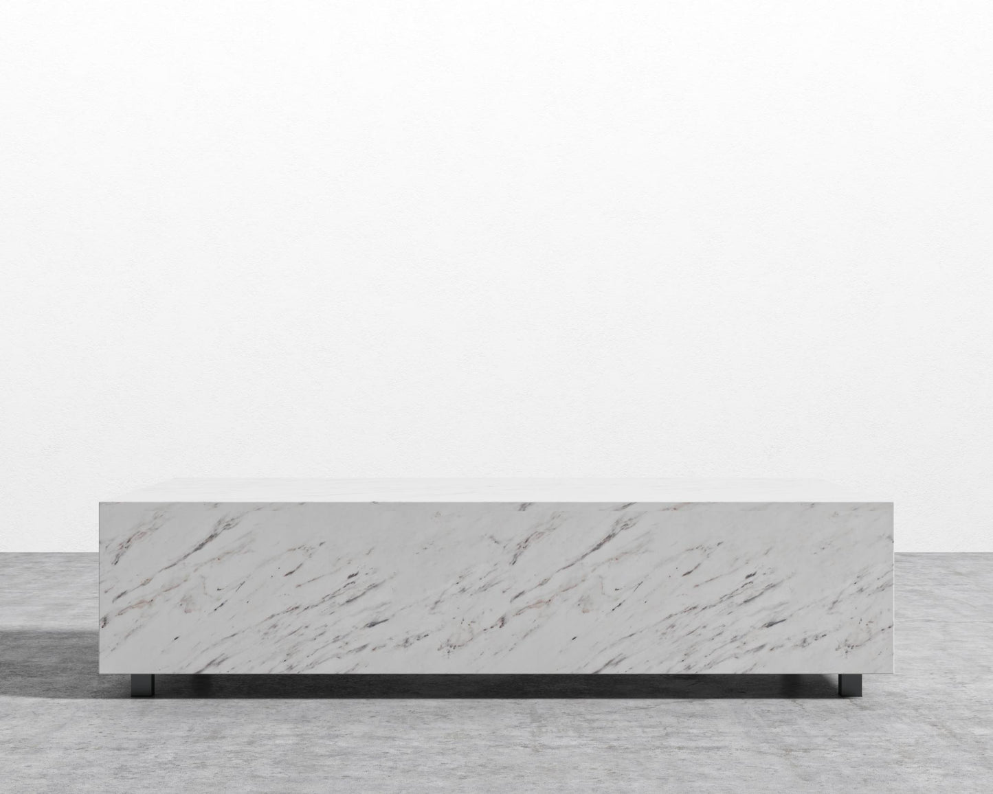 Liza Coffee Table Grande - Marble - 40" x 60" | 102 x 152cm, Matte Black - Liza Coffee Table, White Carrara Marble