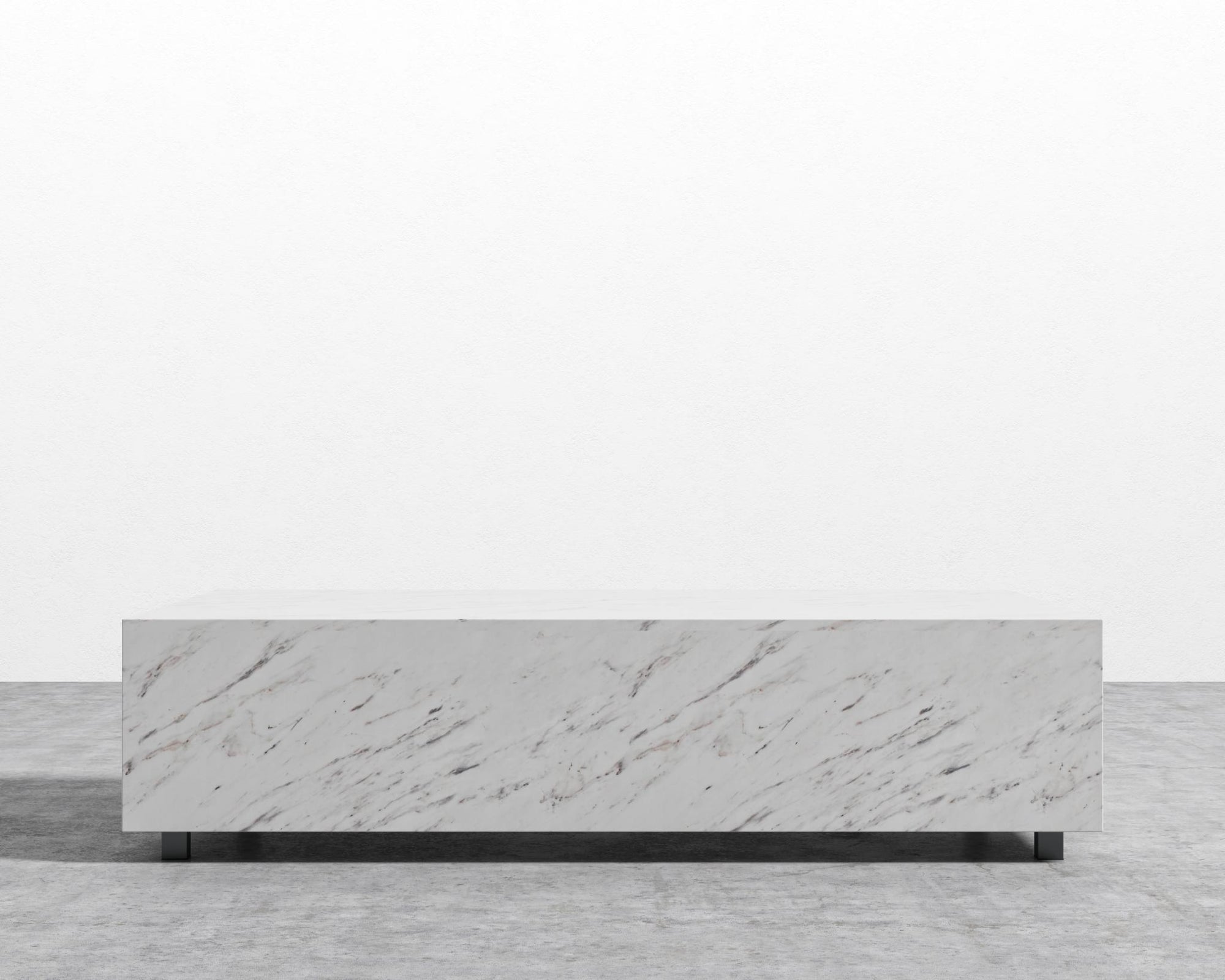 Liza Coffee Table Grande - Marble - 40" x 60" | 102 x 152cm, Matte Black - Liza Coffee Table, White Carrara Marble