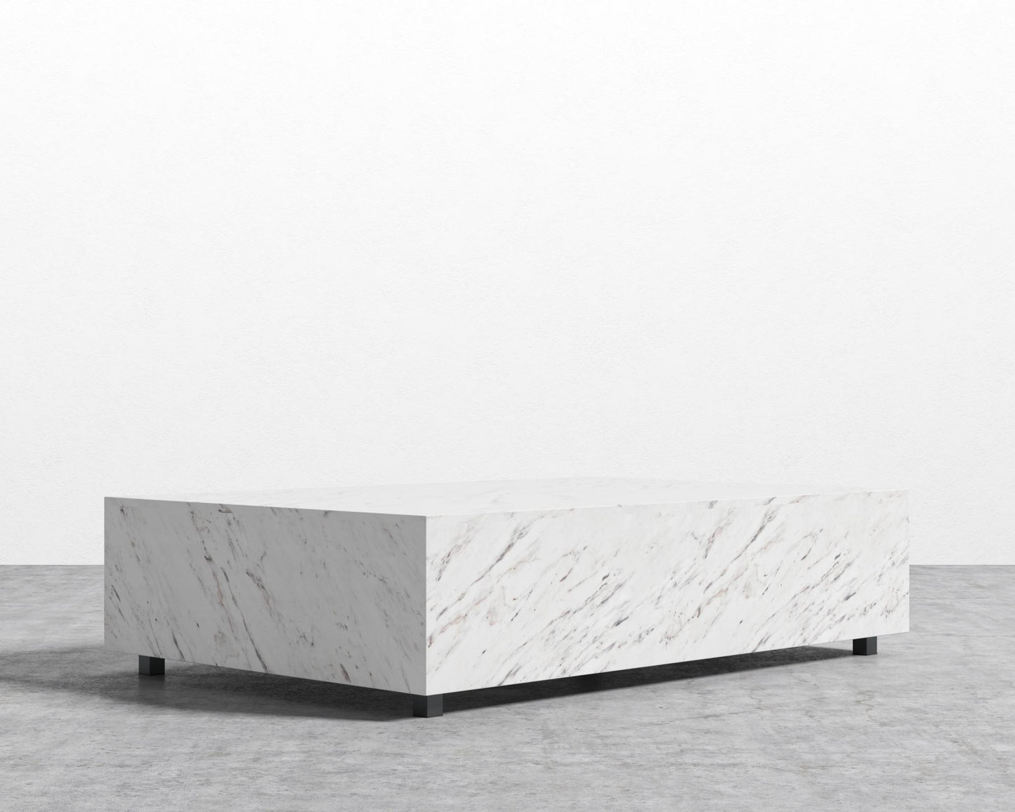 Liza Coffee Table Grande - Marble - 40" x 60" | 102 x 152cm, Matte Black - Liza Coffee Table, White Carrara Marble