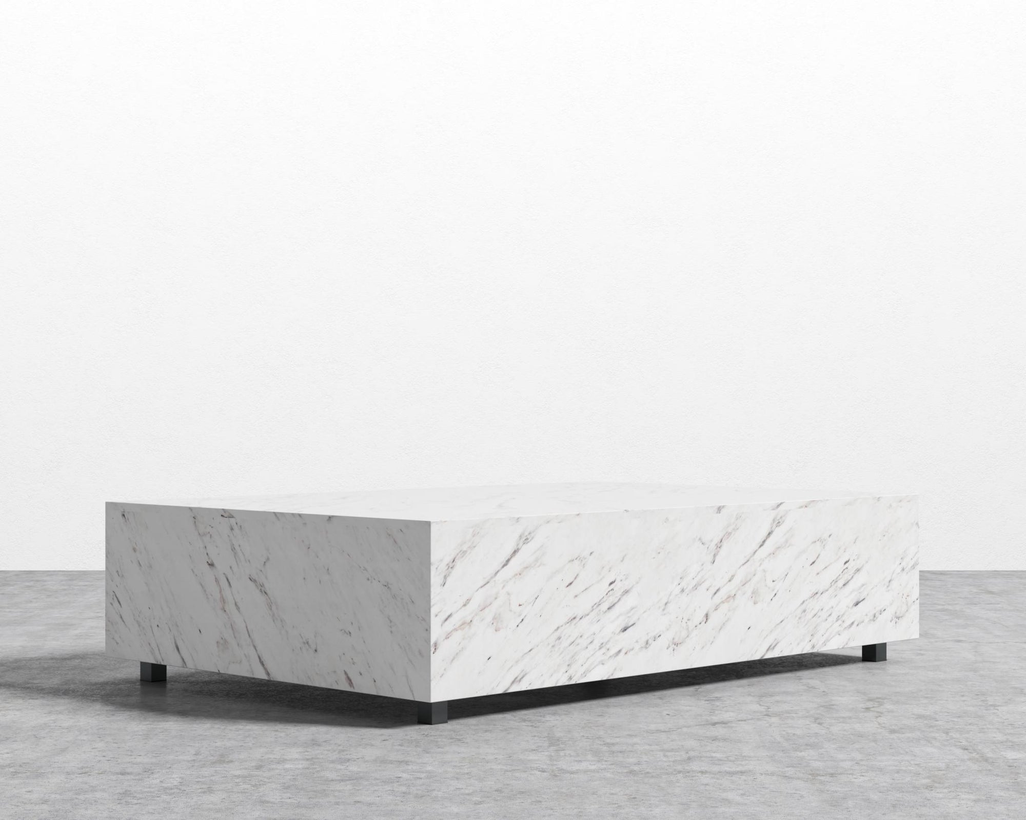 Liza Coffee Table Grande - Marble - 40" x 60" | 102 x 152cm, Matte Black - Liza Coffee Table, White Carrara Marble