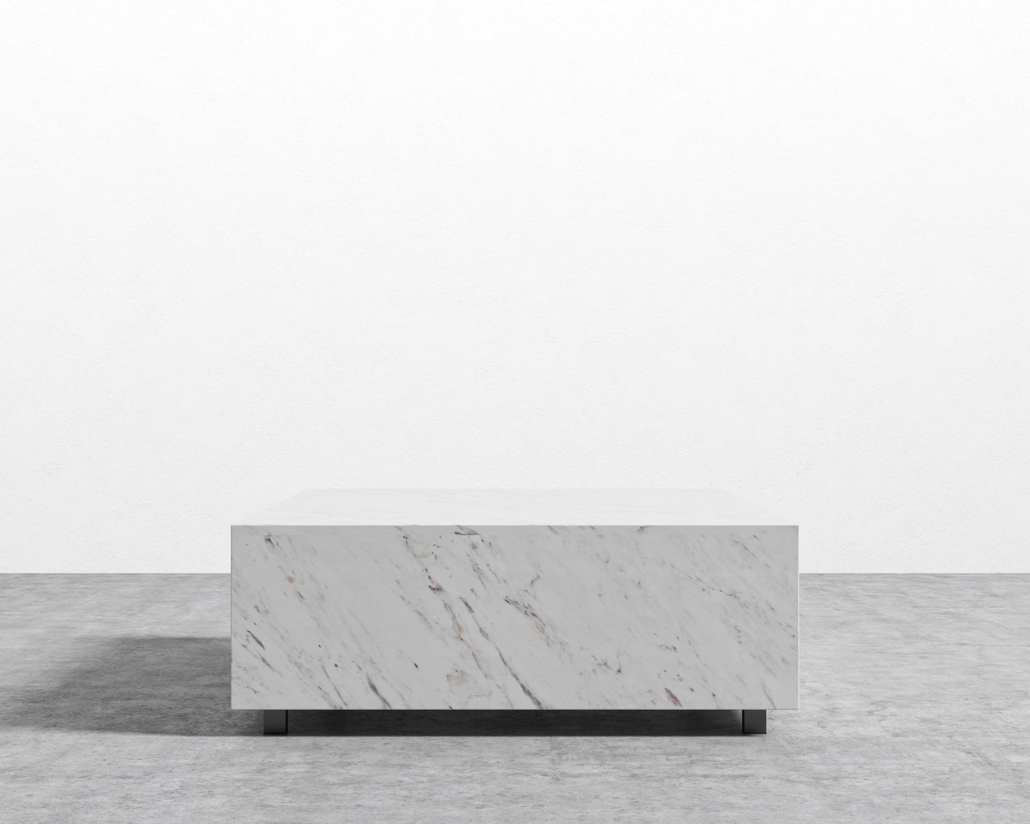 Liza Coffee Table Grande - Marble - 40" x 60" | 102 x 152cm, Matte Black - Liza Coffee Table, White Carrara Marble
