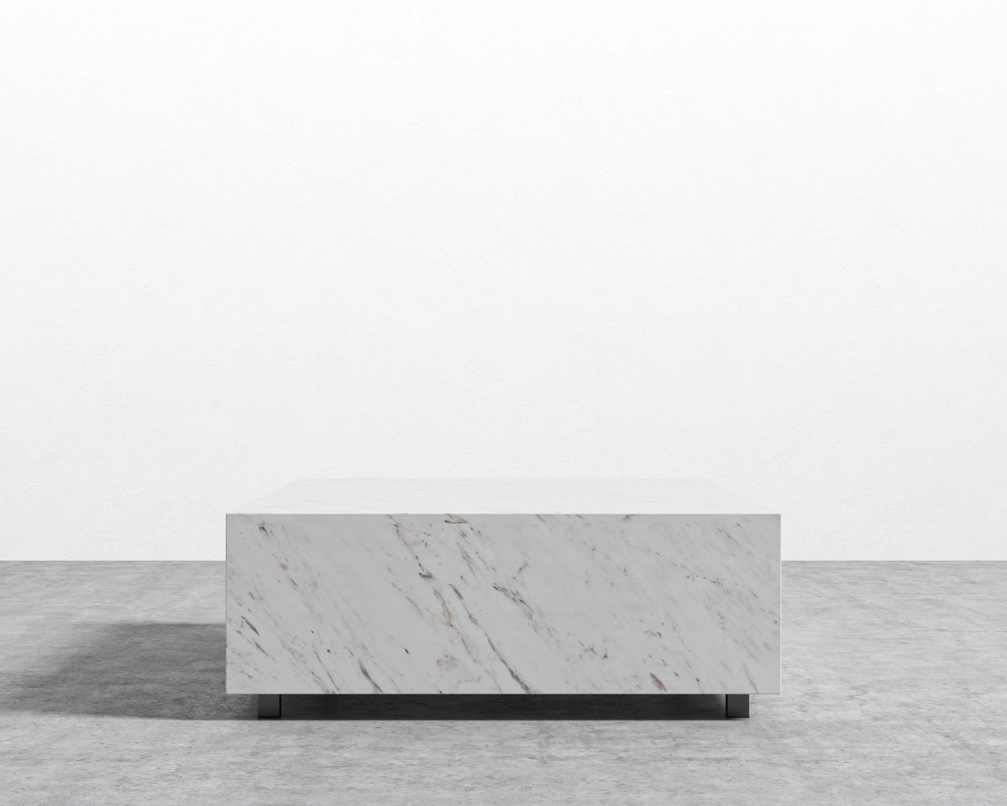 Liza Coffee Table Grande - Marble - 40" x 60" | 102 x 152cm, Matte Black - Liza Coffee Table, White Carrara Marble