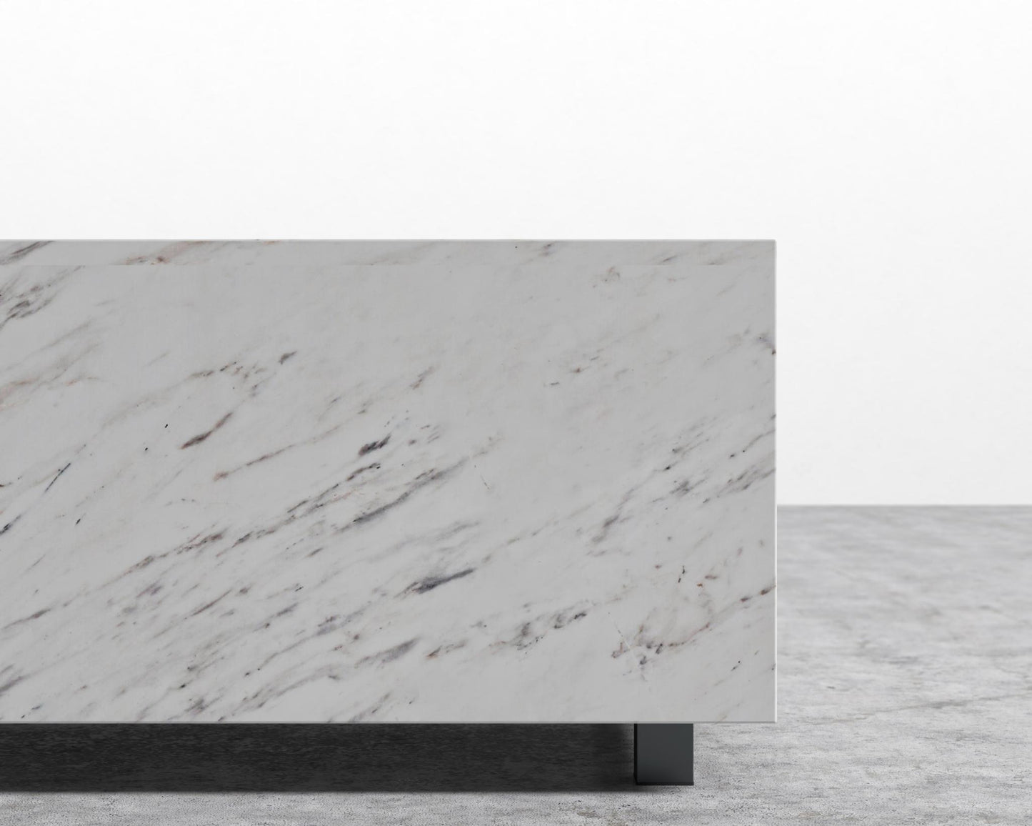 Liza Coffee Table Grande - Marble - 40" x 60" | 102 x 152cm, Matte Black - Liza Coffee Table, White Carrara Marble