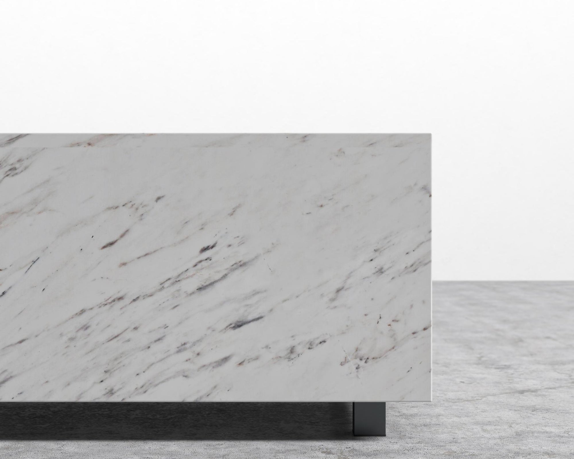 Liza Coffee Table Grande - Marble - 40" x 60" | 102 x 152cm, Matte Black - Liza Coffee Table, White Carrara Marble