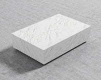 Liza Coffee Table Grande - Marble - 40" x 60" | 102 x 152cm, Matte Black - Liza Coffee Table, White Carrara Marble