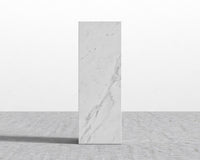 Liza Pedestal - Marble - Large, White Carrara Marble