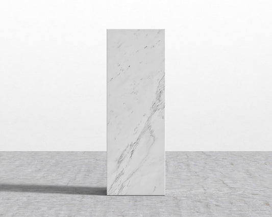 Liza Pedestal - Marble - Large, White Carrara Marble