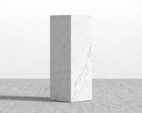 Liza Pedestal - Marble - Large, White Carrara Marble