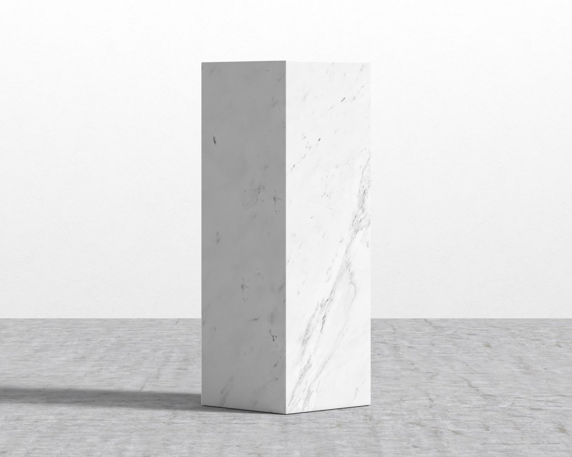 Liza Pedestal - Marble - Large, White Carrara Marble