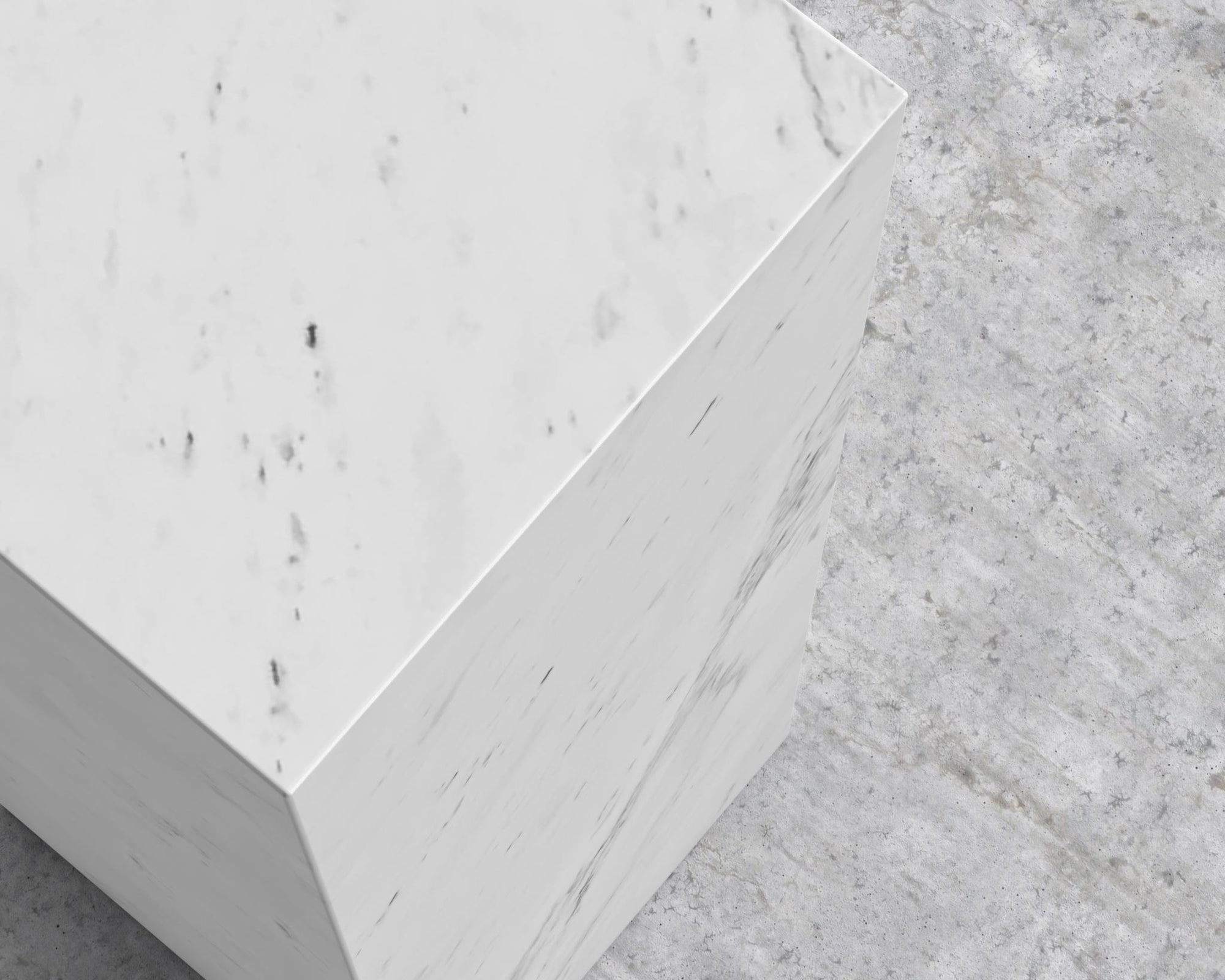 Liza Pedestal - Marble - Large, White Carrara Marble