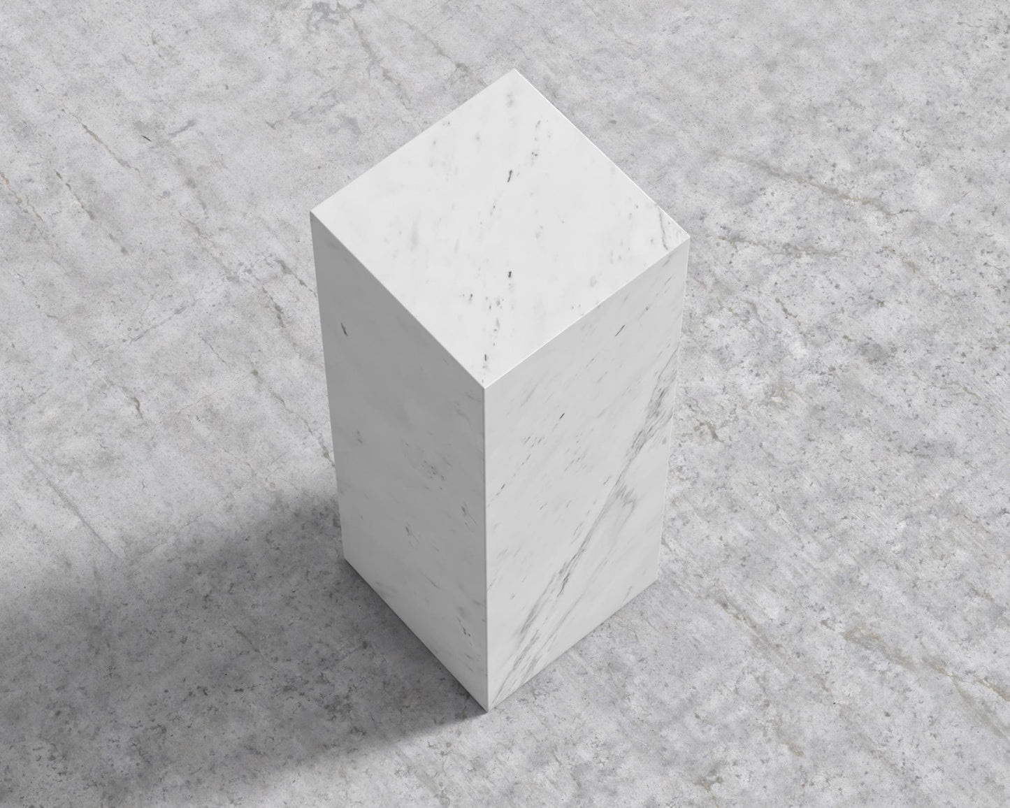 Liza Pedestal - Marble - Large, White Carrara Marble