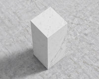 Liza Pedestal - Marble - Large, White Carrara Marble