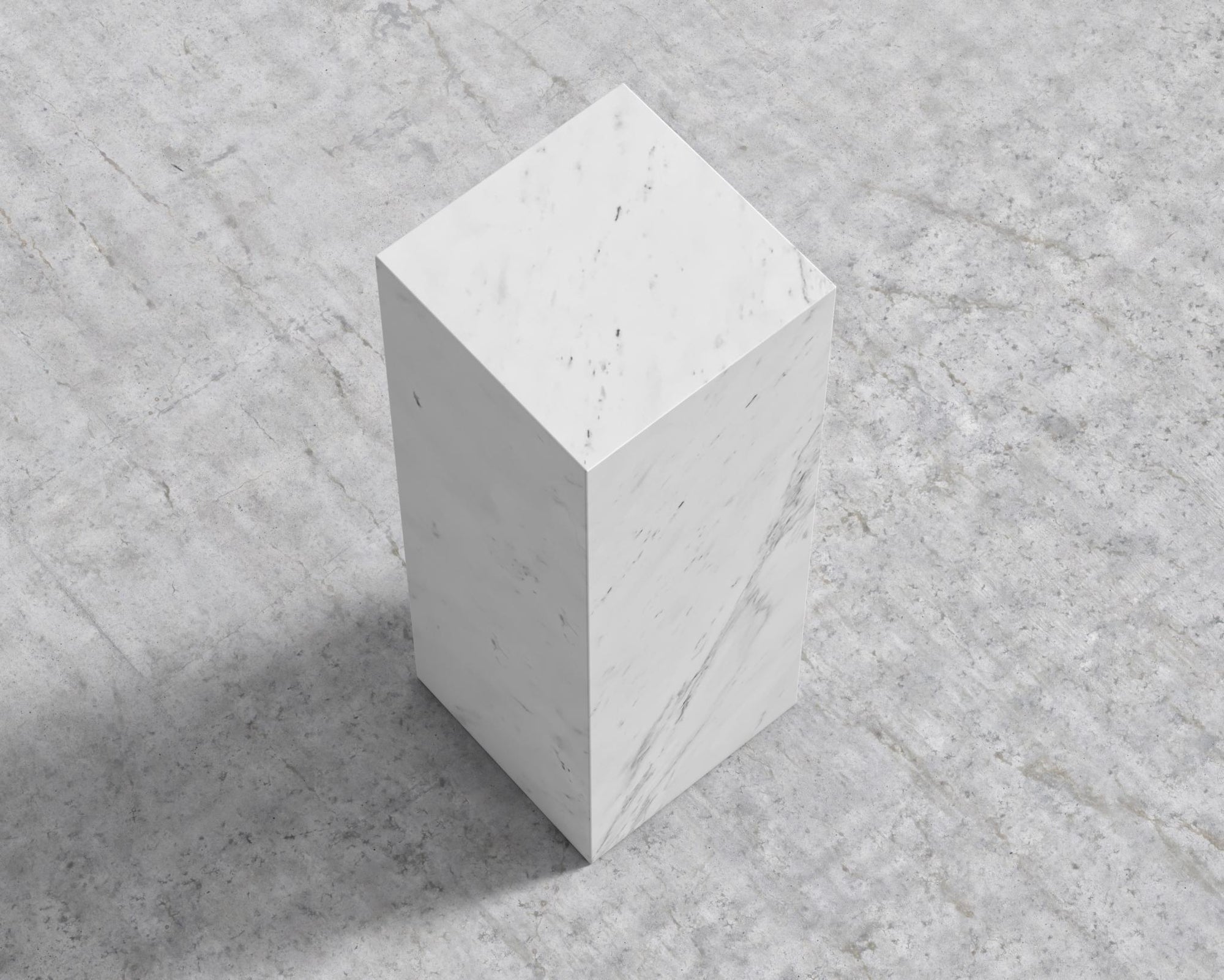 Liza Pedestal - Marble - Large, White Carrara Marble
