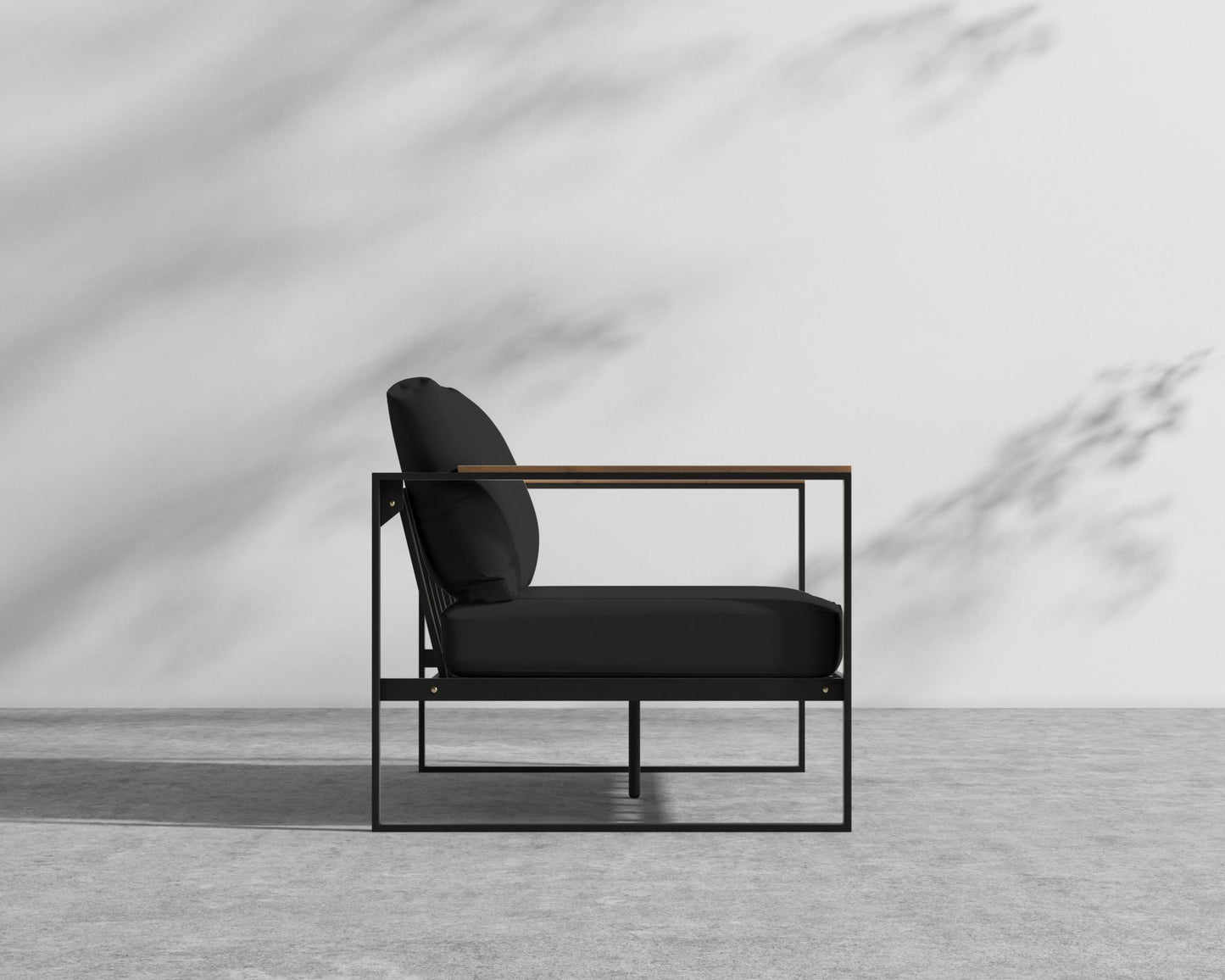 Louis Outdoor Loveseat - Black - Louis, Outdoor Fabric - Arcadia