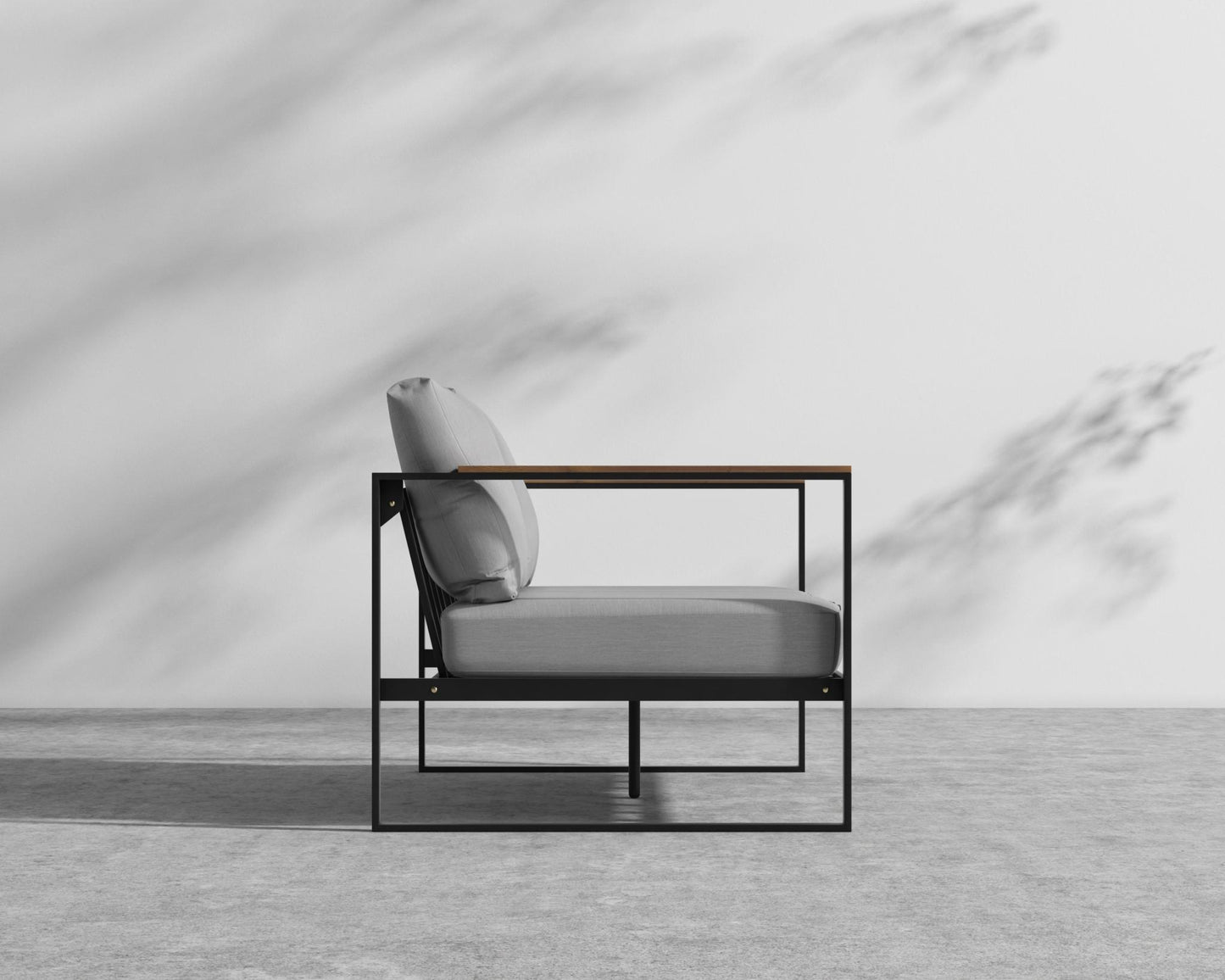 Louis Outdoor Loveseat - Black - Louis, Outdoor Fabric - Encino