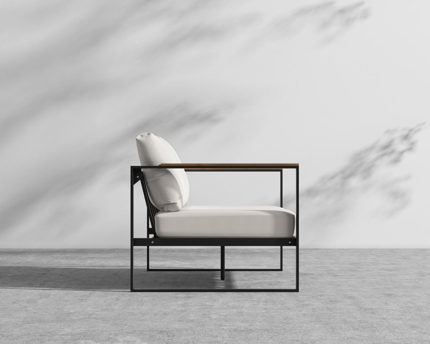 Louis Outdoor Loveseat - Black - Louis, Outdoor Fabric - Palisades