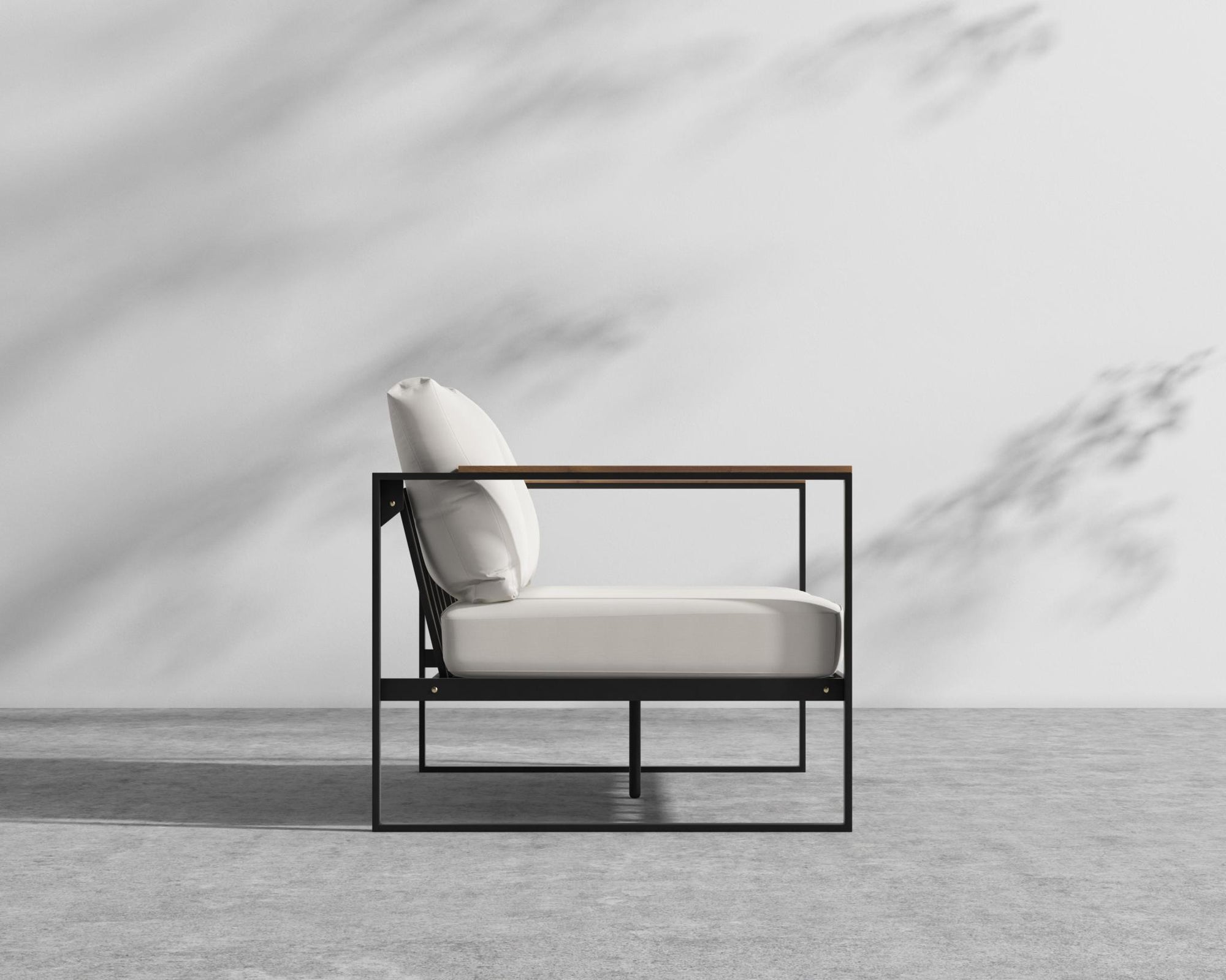 Louis Outdoor Loveseat - Black - Louis, Outdoor Fabric - Palisades