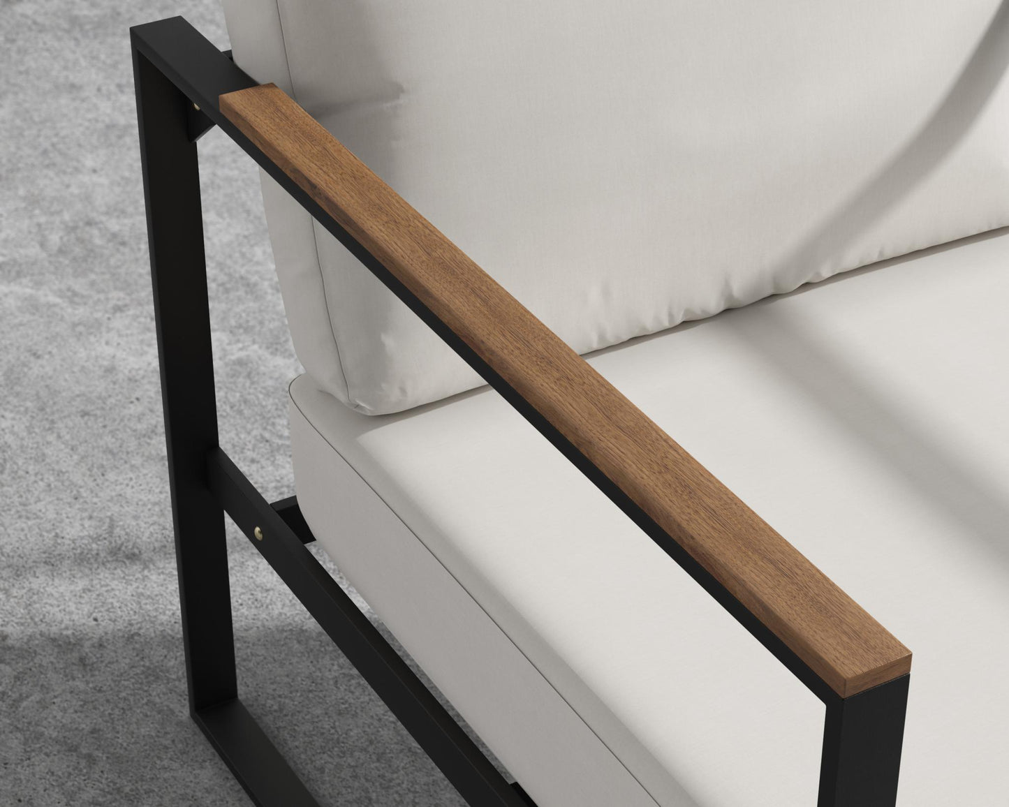 Louis Outdoor Loveseat - Black - Louis, Outdoor Fabric - Palisades