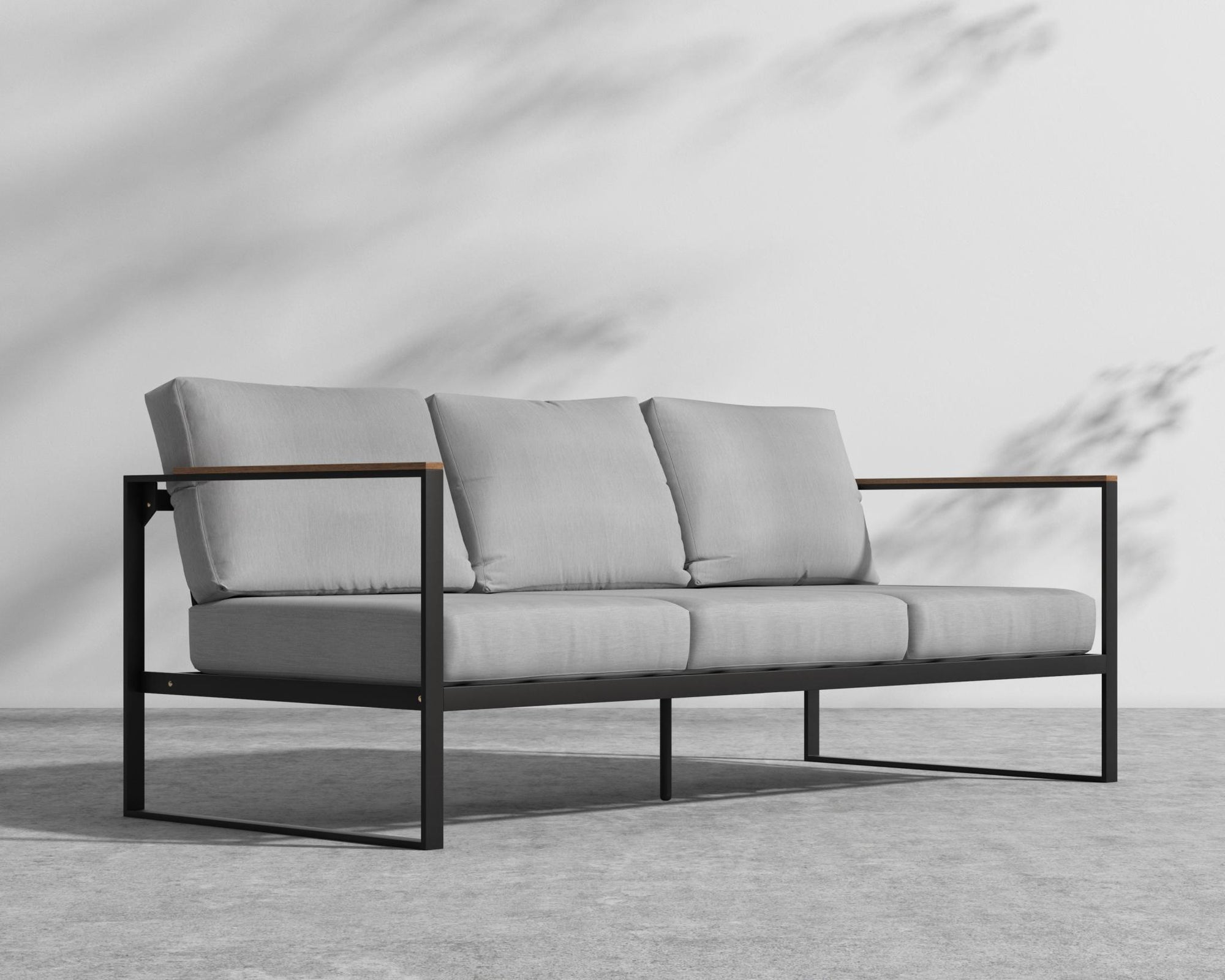 Louis Outdoor Sofa - Black - Louis, Outdoor Fabric - Encino