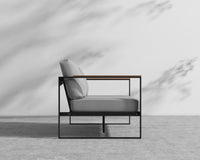 Louis Outdoor Sofa - Black - Louis, Outdoor Fabric - Encino