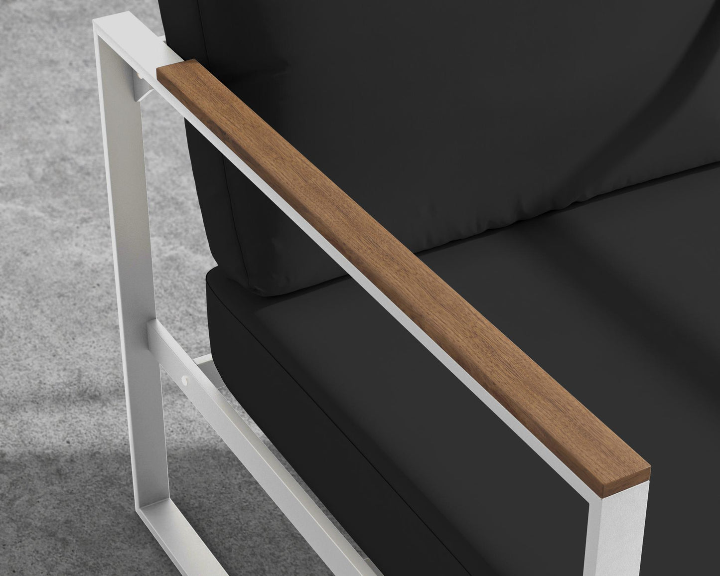 Louis Outdoor Sofa - Black - Louis, Outdoor Fabric - Arcadia