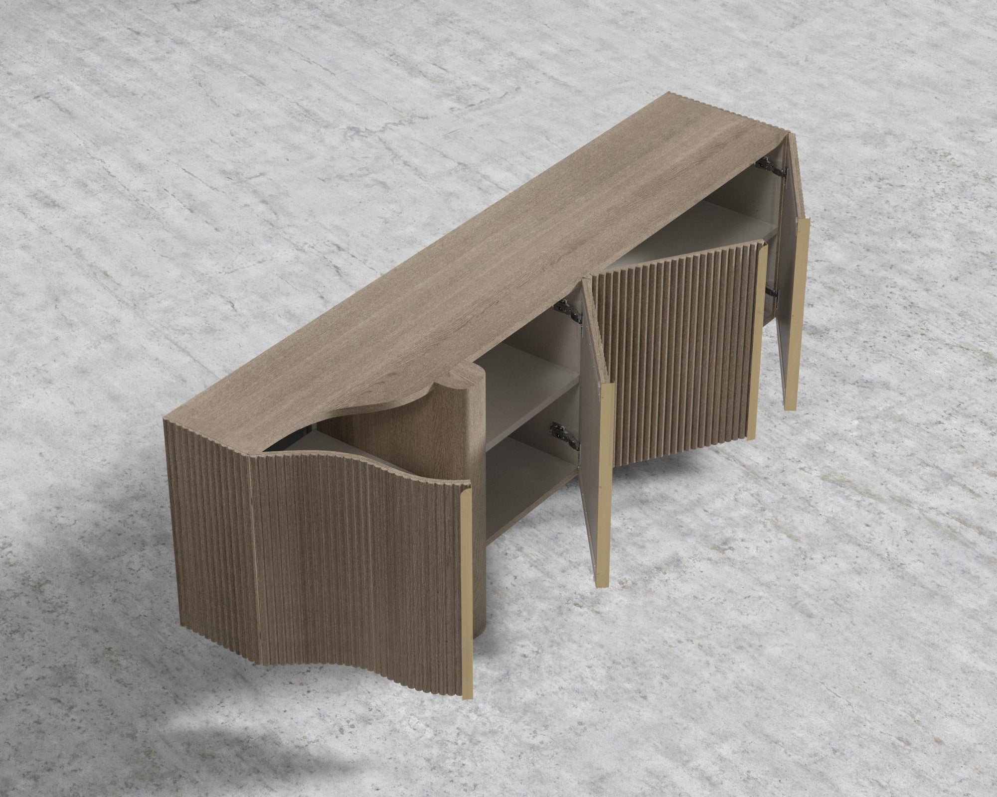 Magnus Entryway Console - Grey Oak Veneer