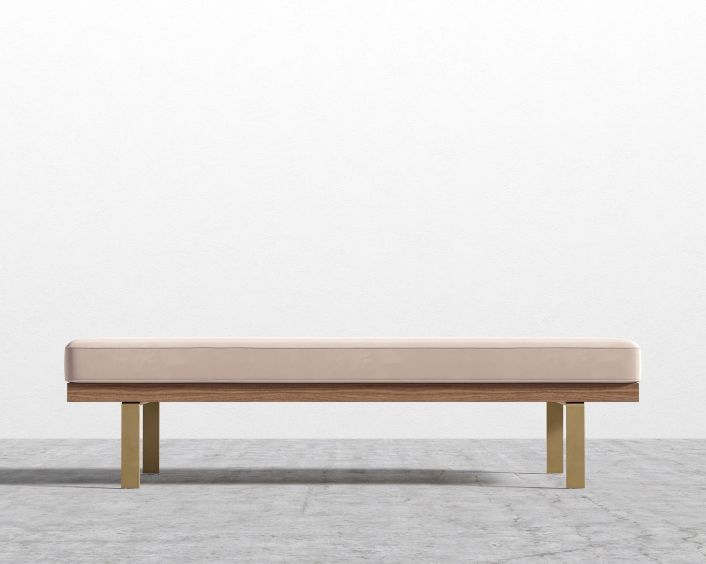 Maria Bench - Maria Brushed Brass, Plush Velvet - Blush