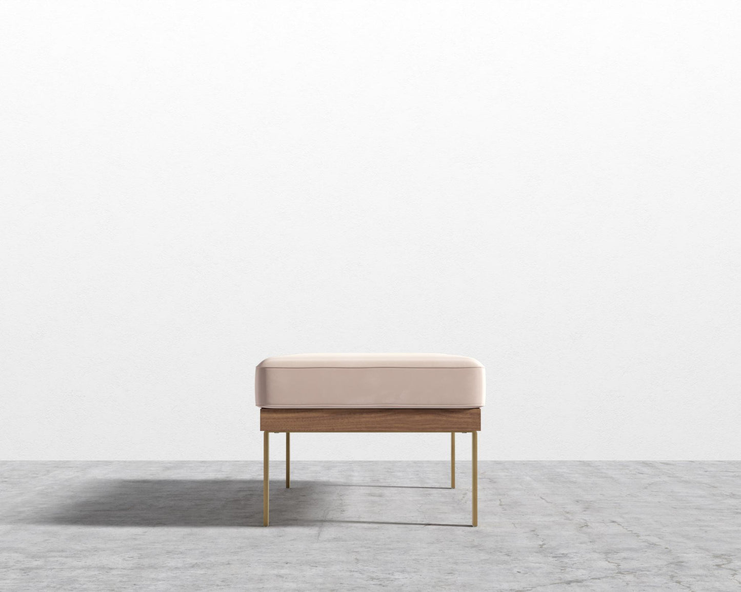Maria Bench - Maria Brushed Brass, Plush Velvet - Blush