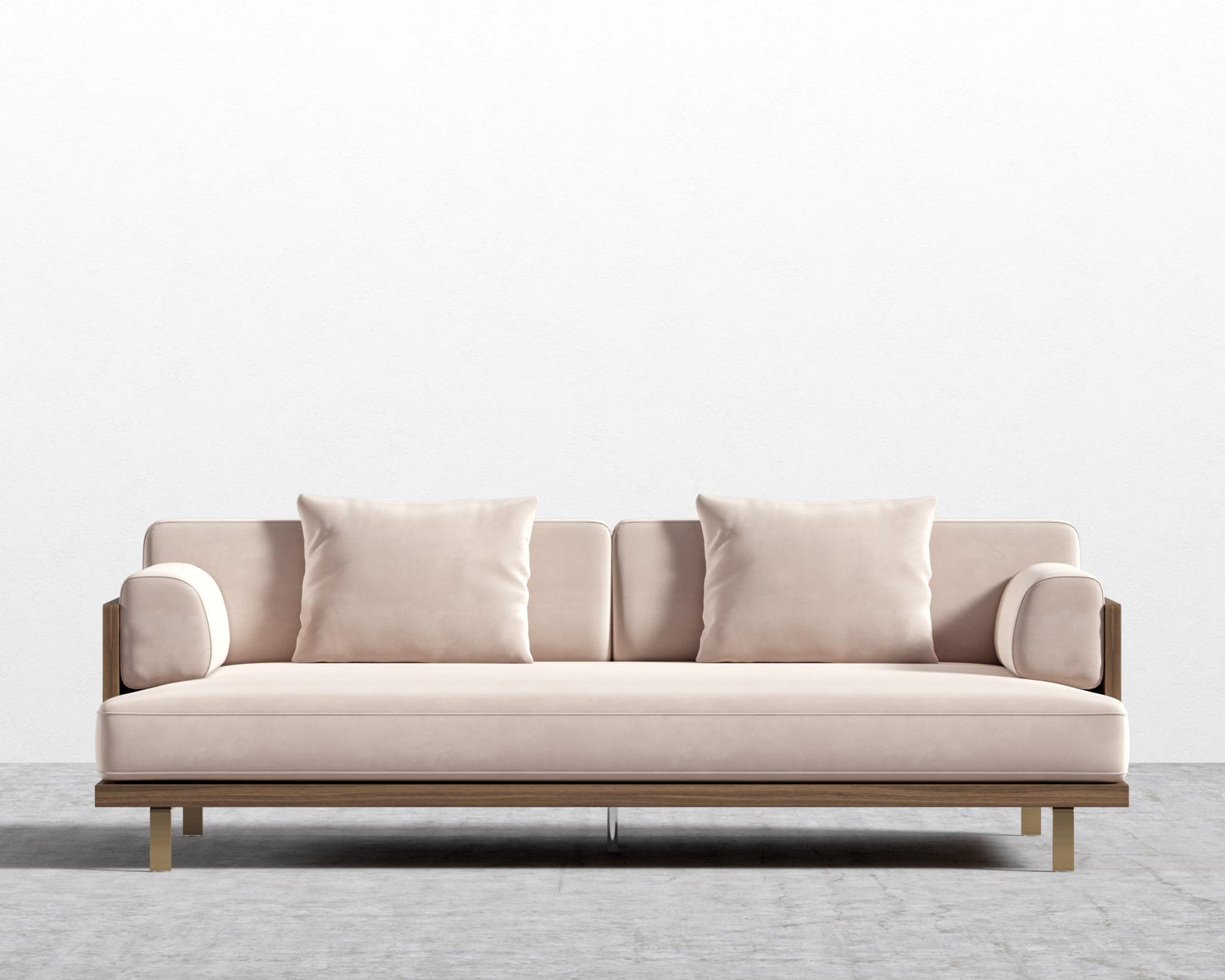 Maria Sofa - Maria Brushed Brass, Plush Velvet - Blush