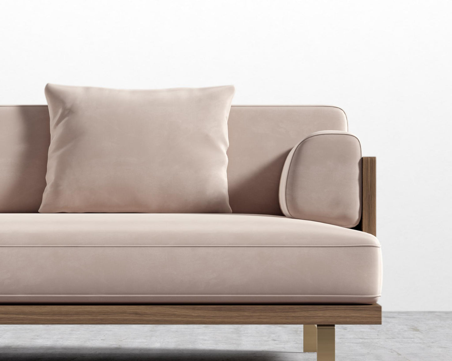 Maria Sofa - Maria Brushed Brass, Plush Velvet - Blush