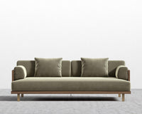 Maria Sofa - Maria Brushed Brass, Maria Signature Plush Velvet - Olive Green