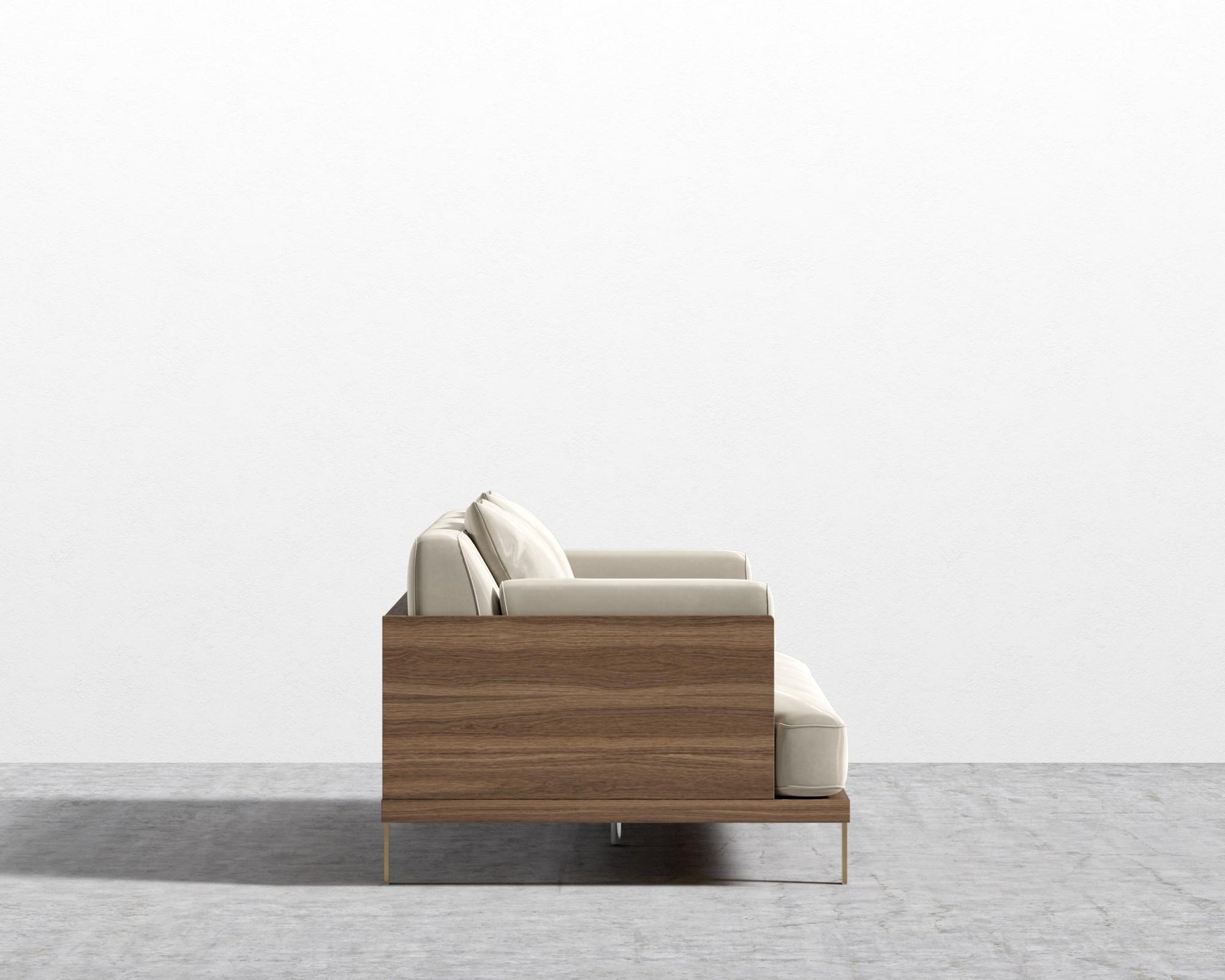 Maria Sofa - Maria Brushed Brass, Maria Signature Plush Velvet - Warm Taupe