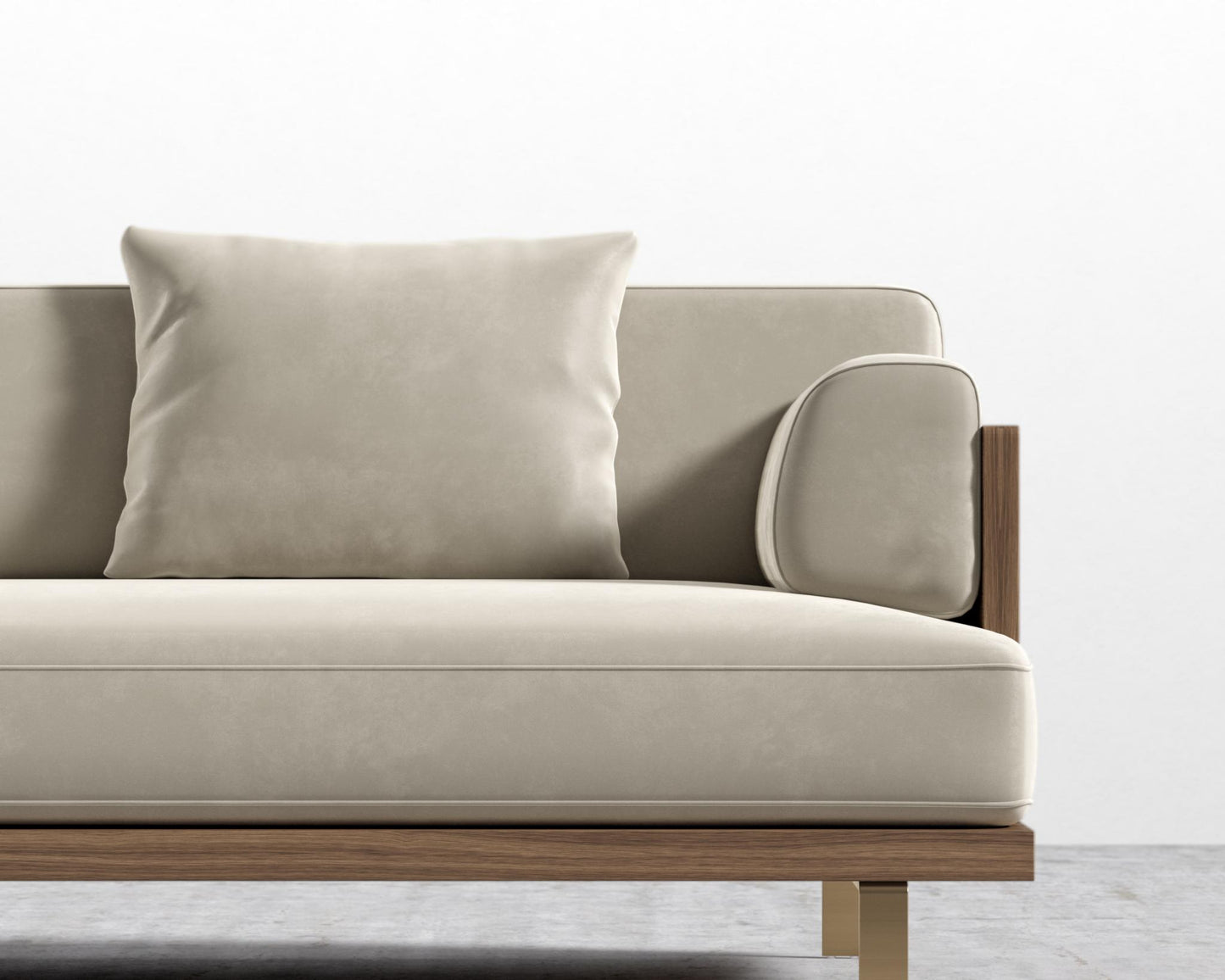 Maria Sofa - Maria Brushed Brass, Maria Signature Plush Velvet - Warm Taupe