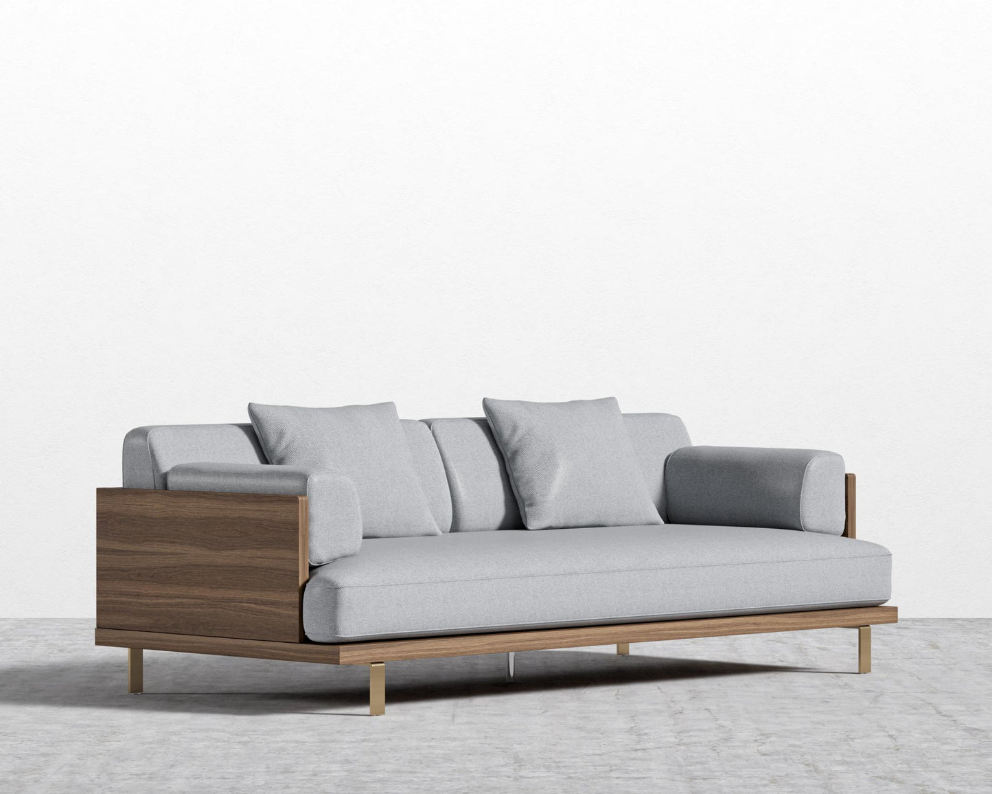 Maria Sofa - Maria Brushed Brass, Plush Weave - Porpoise