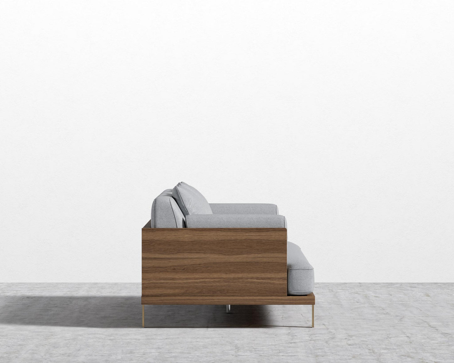 Maria Sofa - Maria Brushed Brass, Plush Weave - Porpoise