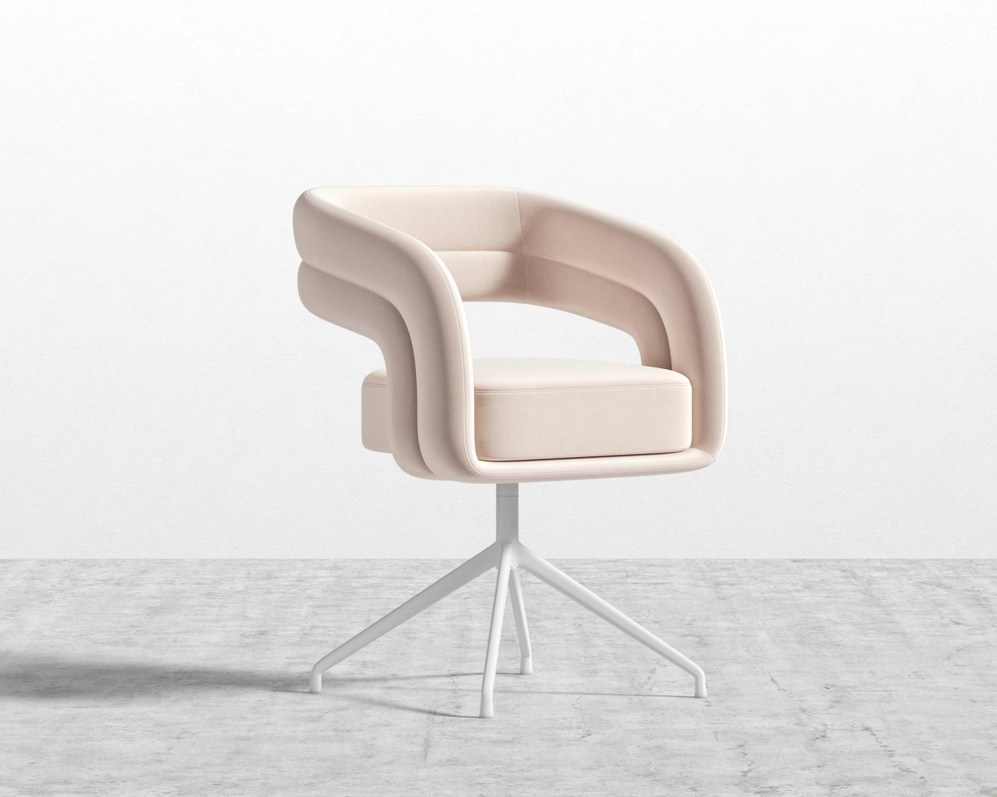 Mia Dining Chair - Black, Glides, Plush Velvet - Blush