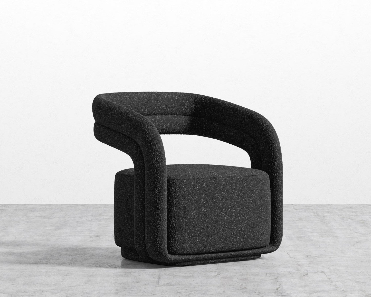 Mia Lounge Chair - Chatou Bouclé - Caviar
