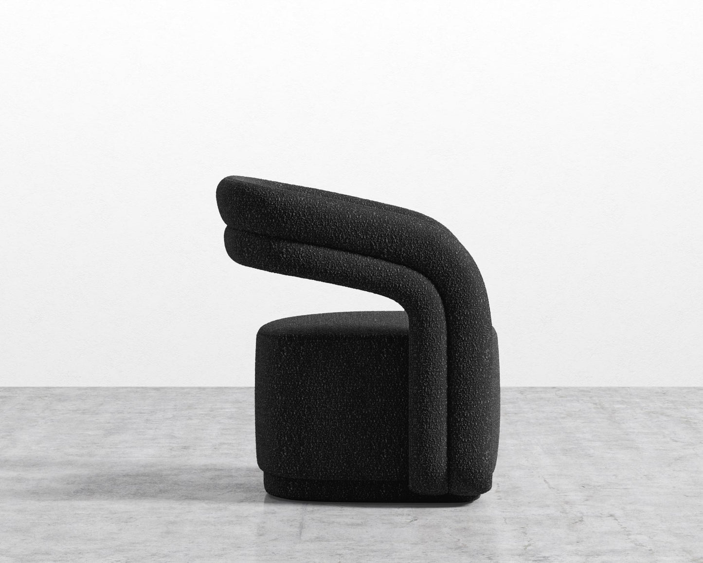 Mia Lounge Chair - Chatou Bouclé - Caviar