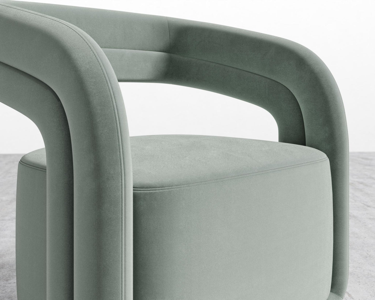 Mia Lounge Chair - Plush Velvet - Moonstone